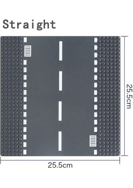City Road Street Taban Plakası Düz Kavşak Eğrisi T-Kavşak Yapı Taşları Çocuklar Için Taban Plakaları Yapı Çocuklar Için: Düz-11 (Yurt Dışından)