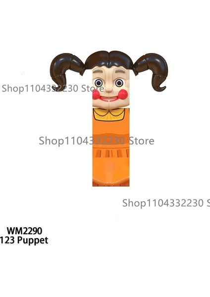 Yeni WM6131 Squid Game2 Anime Cartoon Tv Tuğlaları Oyuncak Bebekler Yapı Taşları Oyuncaklar Model Model Noel Hediyeleri Renk: WM2290 123 Kukla (Yurt Dışından)