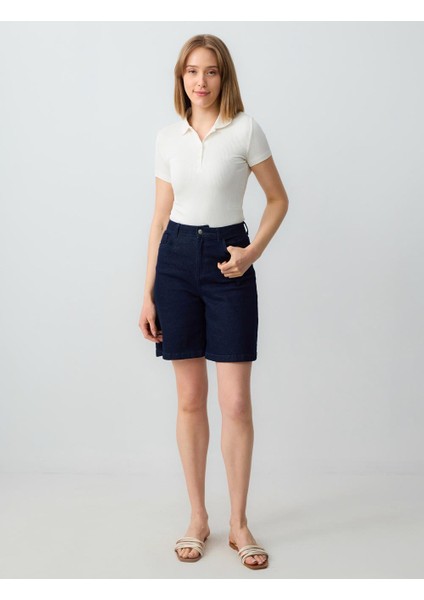 Beyaz Dar Kesim Kısa Kollu Polo Yaka Örme Tişört fiyatları