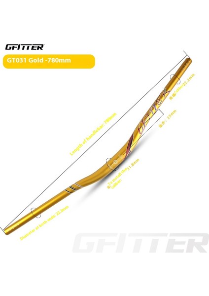 Bisiklet Gidonu Dağ Bisikleti Gidonu Alüminyum Kırlangıç Gidon 720/780MM Gidon Çapraz Sürme Aksesuarları (Yurt Dışından)