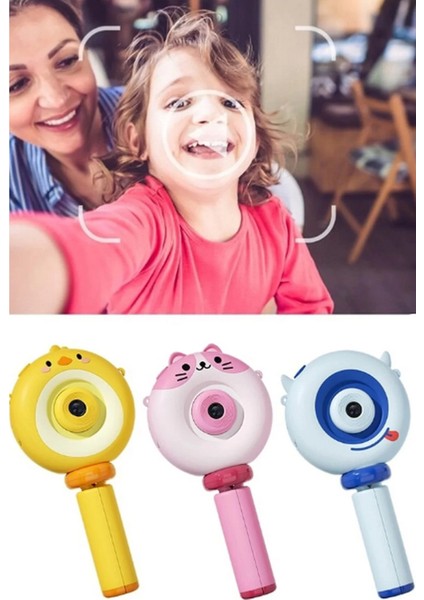 Hd Kamera Karikatür Tripodlu Çocuk Dijital Kamera Fotoğraf Makinası 1080P Video Kaydedici 2.0 Inç