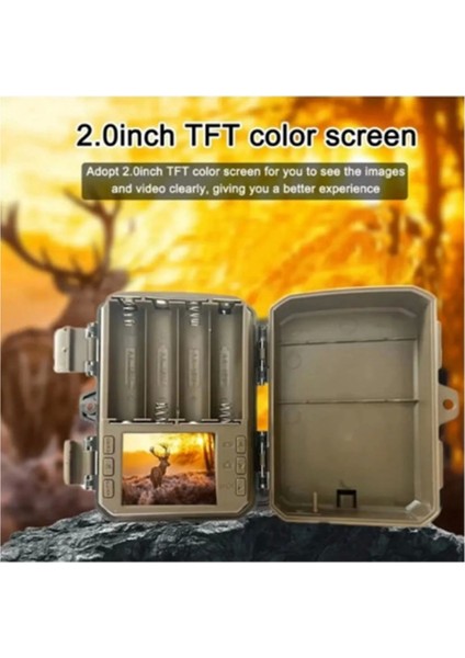 Fotokapan Kamera 16MP Full Hd 1080P Gece Görüşlü 2 Inç LCD Ekran Su Geçirmez
