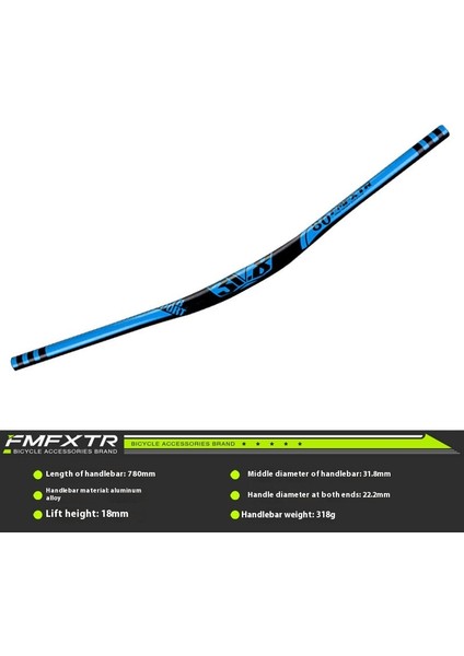 Bisiklet Gidonu Dağ Bisikleti Gidonu Alüminyum Kırlangıç Gidon 720/780MM Gidon Çapraz Sürme Aksesuarları (Yurt Dışından)