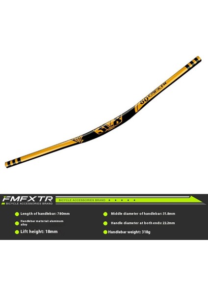 Bisiklet Gidonu Dağ Bisikleti Gidonu Alüminyum Kırlangıç Gidon 720/780MM Gidon Çapraz Sürme Aksesuarları (Yurt Dışından)