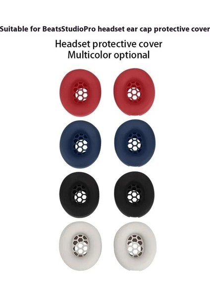 Beats Studio Pro Için Silikon Kapak Kulak Yastığı Kulak Yastığı (Koyu Mavi) (Yurt Dışından)