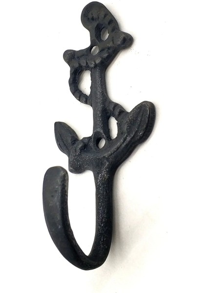 Antika Tarz Dekoratif Pirinç Halatlı, Çapa, Denizci, Gemici Askı - 95X42MM, Oksit