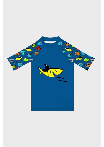 Aquatic Desenli Kolay Kuruyan Uv Korumalı T Shirt Erkek Çocuk T Shirt ST2531000001