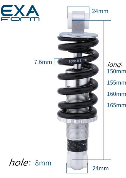 KS260 155MM Stili 650LBS Süspansiyon Arka Bladder Yumuşak Kuyruk Dağ Bisikleti Şok Emici Yayı (Yurt Dışından) fiyatları