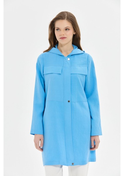 Kapişonlu Fermuar Kapamalı Giy Çık Tunik Mavi fiyatları