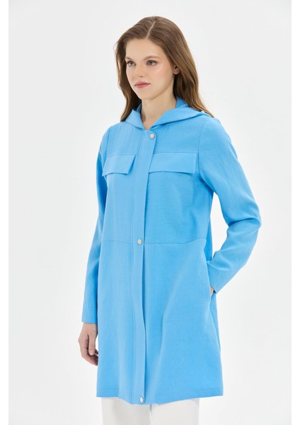 Kapişonlu Fermuar Kapamalı Giy Çık Tunik Mavi fırsatları