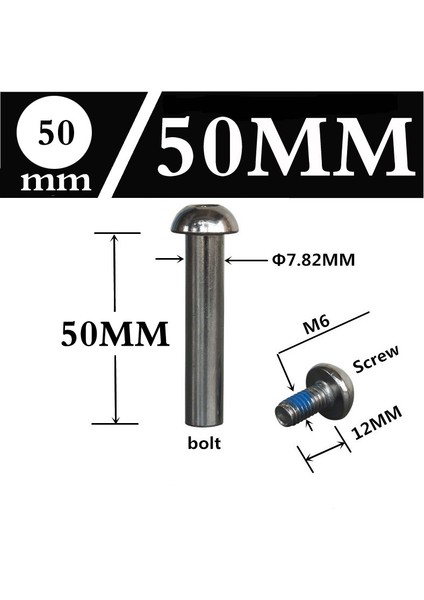 50 mm 1 Adet Stil M6&φ8 Scooter Paten Elektrikli Bisiklet Amortisör Civata Somun Aksesuarları (Yurt Dışından)