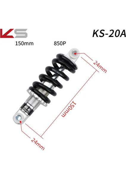 KS-20A 150MM 850P Tarzı Ks Yaylı Amortisör Dağ Bisikleti Arka Şoklar mm Katlanabilir Bisiklet Elektrikli Scooter Şok Emici (Yurt Dışından)