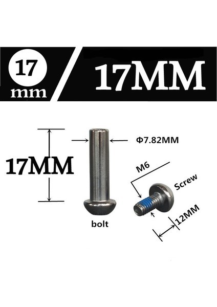 17MM 1 Adet Stil M6&φmm Scooter Kaykay Kayak Bisiklet Amortisör Somun ve Civata Vida Aksesuarları (Yurt Dışından)