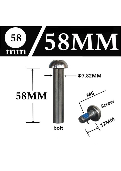58 mm 1 Adet Stil M6&φ8 Scooter Paten Elektrikli Bisiklet Amortisör Civata Somun Aksesuarları (Yurt Dışından)