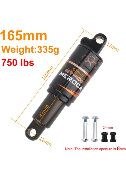 165MMX750LBS Stili Dağ Bisikleti Aksesuarları Için Lbs Yağ Yay Şoklu Bisiklet Arka Amortisör - Mtb Için Bisiklet Arka Amortisörü (Yurt Dışından)