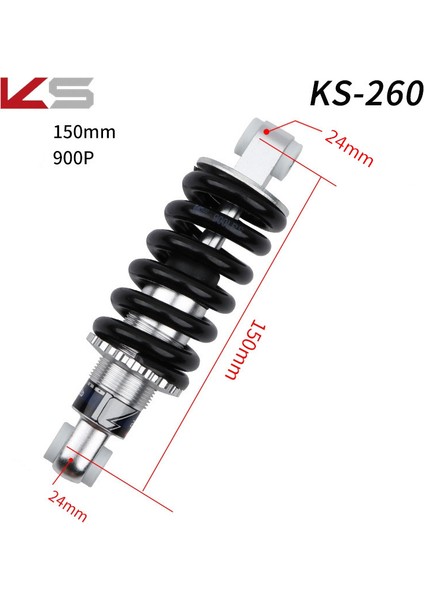 KS-260 150MM 900P Tarzı Ks Yaylı Amortisör Dağ Bisikleti Arka Şoklar mm Katlanabilir Bisiklet Elektrikli Scooter Şok Emici (Yurt Dışından)
