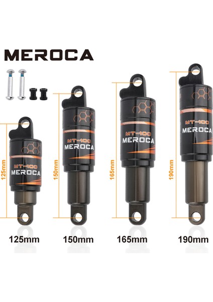 190 mm x 1000 Lbs Stili Meroca Bisiklet Arka Amortisörü 125MM Elektrikli Scooter Amortisörü Dağ Bisikleti Yağlı Yaylı Amortisör (Yurt Dışından) fırsatları