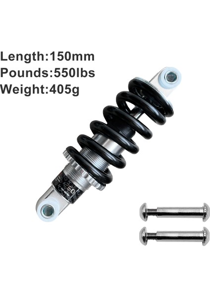 24-24-150MM-550LBS Tarzı Bisiklet Arka Şok Emici Lityum Elektrikli Bisiklet Yükseltilmiş Ultimate Scooter Arka Şokları (Yurt Dışından)