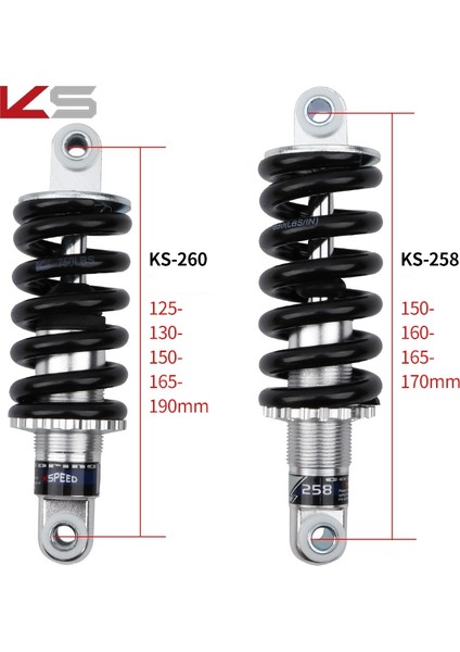 KS-258 160MM 850P Stili Ks Yaylı Amortisör Dağ Bisikleti Arka Şoklar mm Katlanabilir Bisiklet Elektrikli Scooter Şok Emici (Yurt Dışından) indirimleri