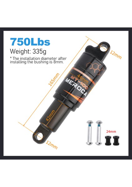 190MM 1000BS 372G Tarzı Bisiklet Arka Şok Emici mm Elektrikli Scooter Şok Emici Dağ Bisikleti Yağ Yay Şok Emici (Yurt Dışından) modelleri