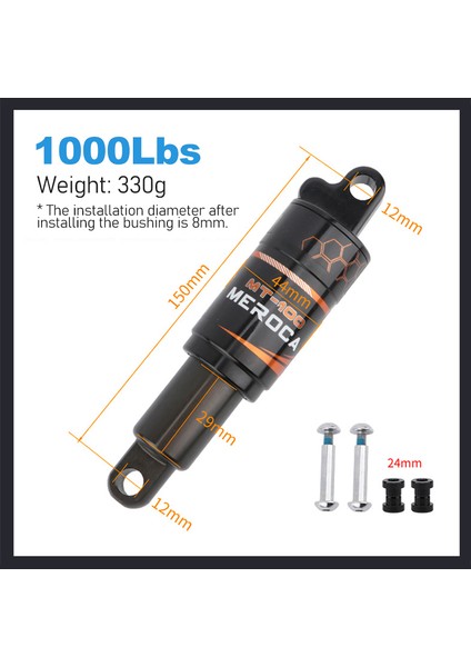 190MM 1000BS 372G Tarzı Bisiklet Arka Şok Emici mm Elektrikli Scooter Şok Emici Dağ Bisikleti Yağ Yay Şok Emici (Yurt Dışından) indirimleri