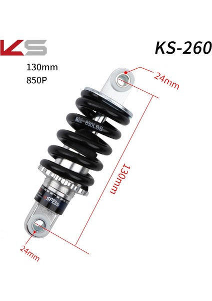 KS-260 130MM 850P Tarzı Ks Yaylı Amortisör Dağ Bisikleti Arka Şoklar mm Katlanabilir Bisiklet Elektrikli Scooter Şok Emici (Yurt Dışından)