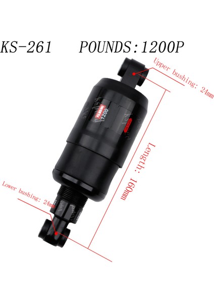 KS261 160MM Tarzı Ks Şok Emici Dağ Bisikleti Arka Kesesi Katlanır Bisiklet Elektrikli Yaylı Şok Emici Scooter kg (Yurt Dışından)