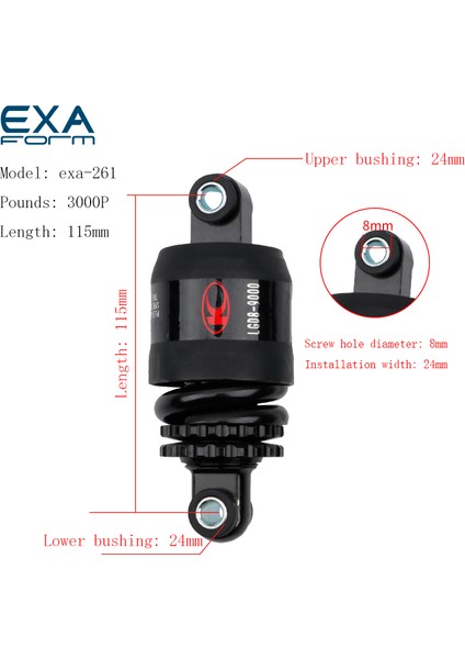 KS261 160MM Tarzı Ks Şok Emici Dağ Bisikleti Arka Kesesi Katlanır Bisiklet Elektrikli Yaylı Şok Emici Scooter kg (Yurt Dışından) modelleri