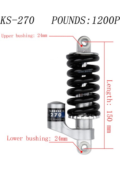 KS261 160MM Tarzı Ks Şok Emici Dağ Bisikleti Arka Kesesi Katlanır Bisiklet Elektrikli Yaylı Şok Emici Scooter kg (Yurt Dışından) indirimleri