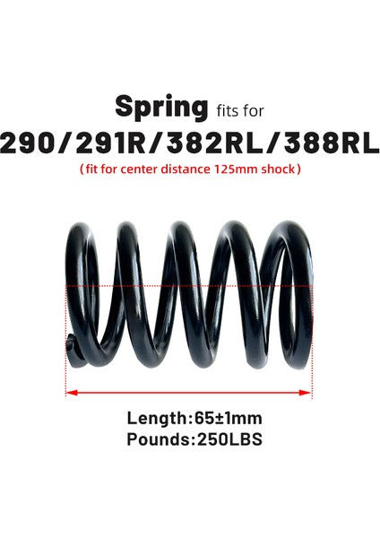 65MM-250LBS Tarzı Dnm Dv-22 DV-22AR Scooter Bisiklet Arka Şok Emici Özel Yay 65MM (Yurt Dışından)