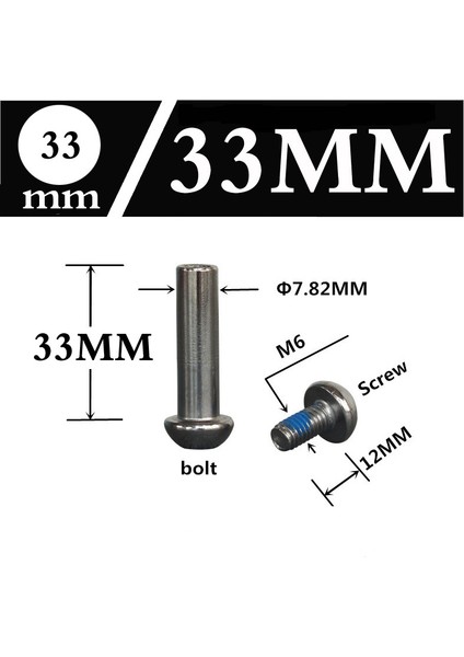 33 mm 1 Adet Stil E-Bisiklet Bisiklet Şok Emicileri Somun ve Civata Vida M6&φ8 Scooter Paten Aksesuarları (Yurt Dışından)