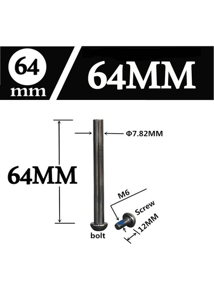 64MM 1 Adet Stil M6&φmm Scooter Kaykay Kayak Bisiklet Amortisör Somun ve Civata Vida Aksesuarları (Yurt Dışından)