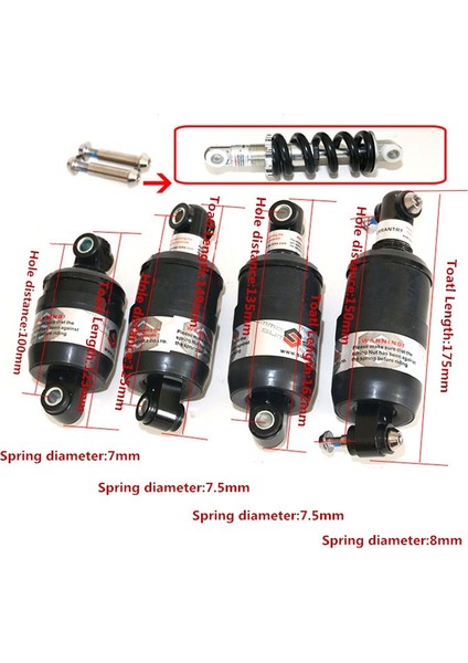 135MM Tarzı 1000LBSIN*MM Bisiklet Arka Şok Emici Dağ Bisikleti Katlanır Bisiklet Elektrikli Bisiklet Şok Emici BZR001 (Yurt Dışından) modelleri