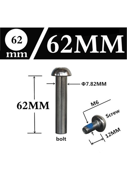 62 mm 1 Adet Stil M6&φ8 Scooter Paten Elektrikli Bisiklet Amortisör Civata Somun Aksesuarları (Yurt Dışından)