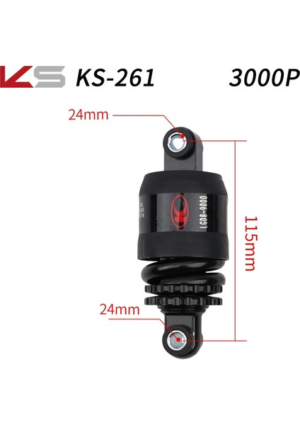 KS-261 115MM Tarzı Ks Şok Emici Mtb Bisiklet Yüksek Pound Yay Arka Amortisör Katlanır Bisiklet Elektrikli Scooter Sönümleyici P (Yurt Dışından)