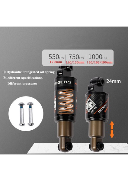 150 mm 1000 Lbs Stili Blooke Bm-R5 Hidrolik Arka Ön Amortisörler Tb Bisiklet Kindshock Dağ Bisikleti M365 Kugoo Scooter Için (Yurt Dışından) indirimleri