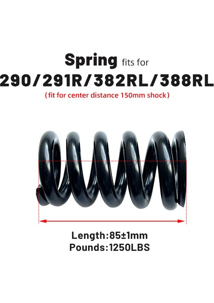 85MM-1250LBS Tarzı Taiwan Exa Kulaklıklı Şok Absorbe 291R Yaylı Kindshock Dağ Bisikleti Elektrikli Scooter (Yurt Dışından)