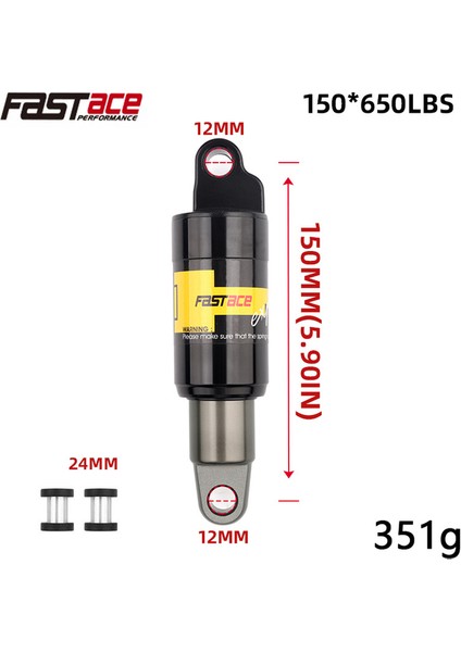 150X650LBS Stili Fastace Bisiklet Yağ Yaylı Şok Emici Elektrikli Bisiklet Araç Kar Bisikleti Dağ Bisikleti Arka Şok Emici Bisiklet Parçaları (Yurt Dışından)