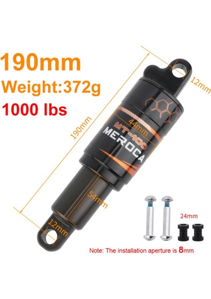 190MMX1000LBS Stili Dağ Bisikleti Aksesuarları Için Lbs Yağ Yay Şoklu Bisiklet Arka Amortisör - Mtb Için Bisiklet Arka Amortisörü (Yurt Dışından)