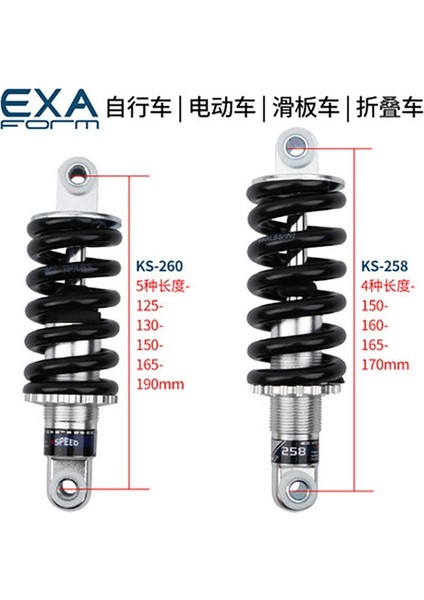 KS260 150MM 850 Stili Tayvan Exa Bahar Şok Emici Katlanabilir Elektrikli Scooter Modifiye Sonrası Sahibi Dağ Yumuşak Kuyruk Çerçeve Şok Emici (Yurt Dışından) indirimleri