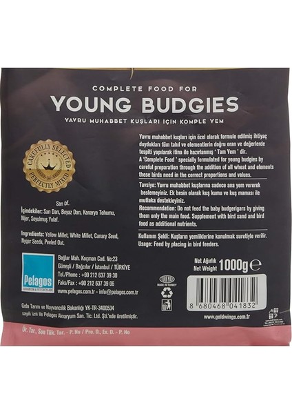 Gold Wings Premium Yavru Muhabbet Kuşu Yemi 1 kg modelleri