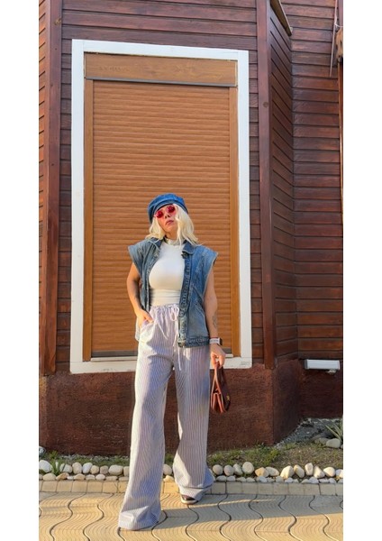 Nunu By Rustik Çizgili Bol Pantolon