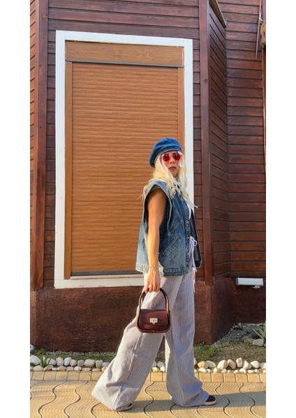 Nunu By Rustik Çizgili Bol Pantolon modelleri