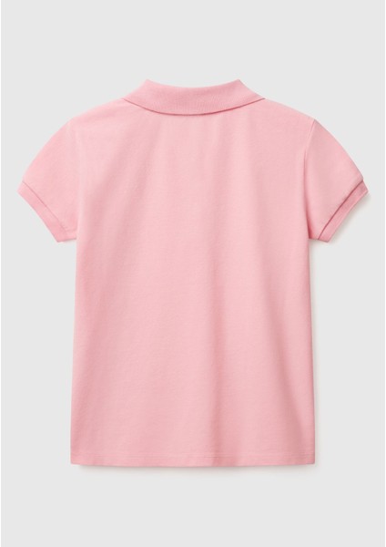 Kadın Pembe Logolu Pike Polo T-Shirt fiyatları