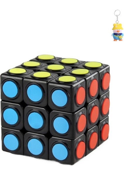 Boyut Üçüncü Dereceden Renkli Rubik Küpü Dönen Nokta Kare Gülen Yüz Daire Siyah Arka Plan Üçüncü Dereceden Rubik Küpü (Yurt Dışından)