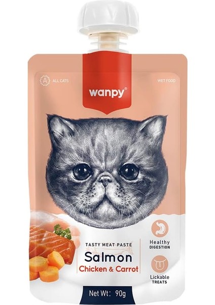 Wanpy 4 Çeşit Kedi Et Ezmesi (90GR x 12 Adet)