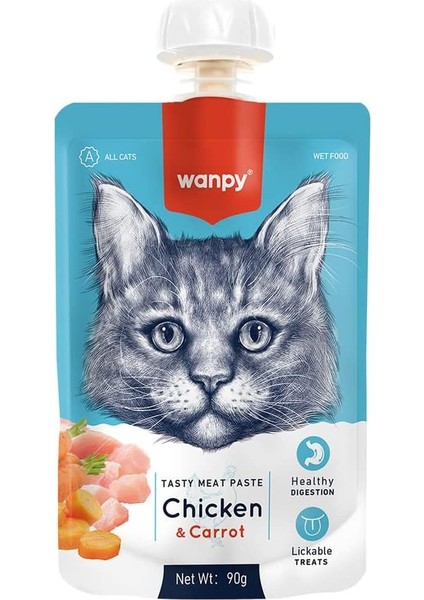 Wanpy 4 Çeşit Kedi Et Ezmesi (90GR x 12 Adet)
