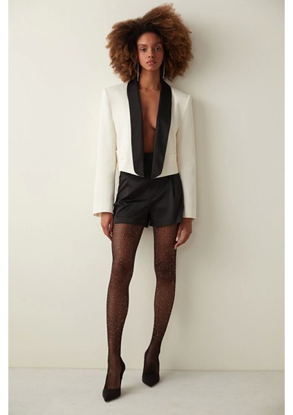 Penti Kadın Taşlı File Külotlu Çorap