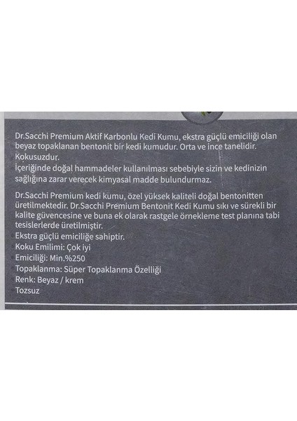 Dr.sacchi Aktif Karbonlu Bentonit Kedi Kumu 10 Lt fırsatları