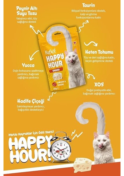 Reflex Happy Hour Seçici Kedi Peynir Tavuk Kedi Ödül 60 gr fiyatları